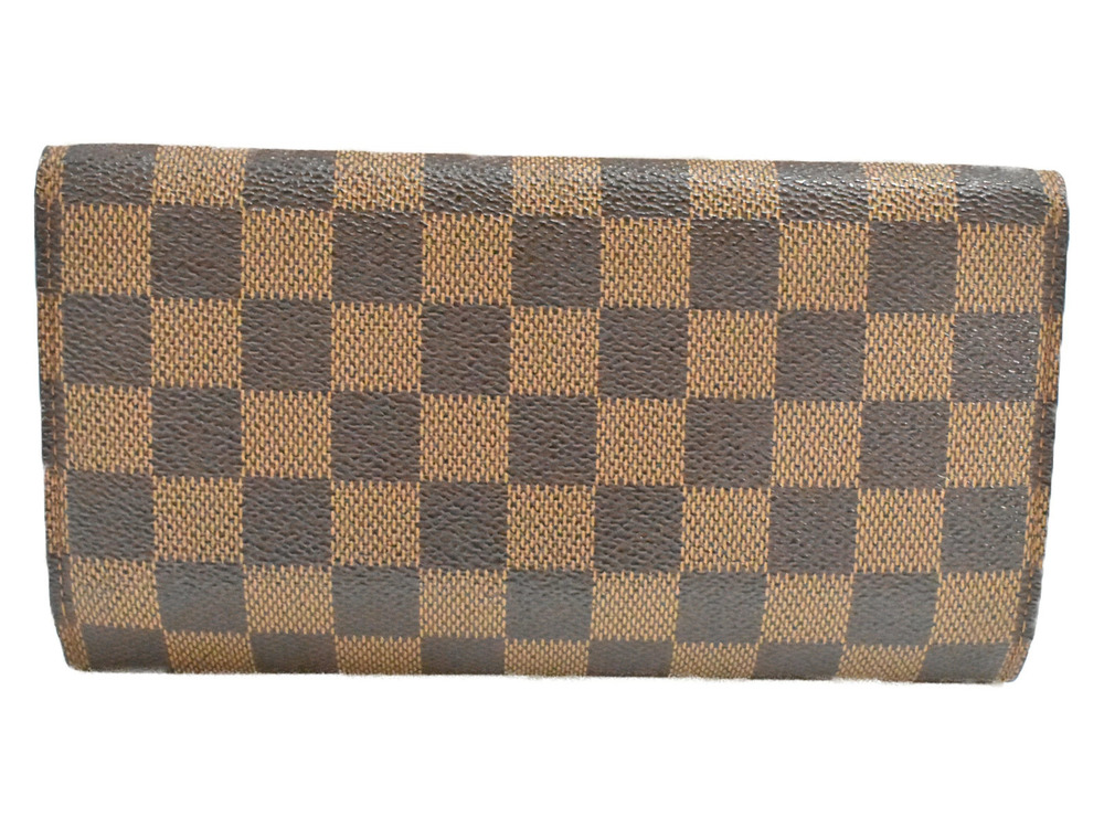 Louis Vuitton International Damier Portefeuille Long Canvas Wallet Brown